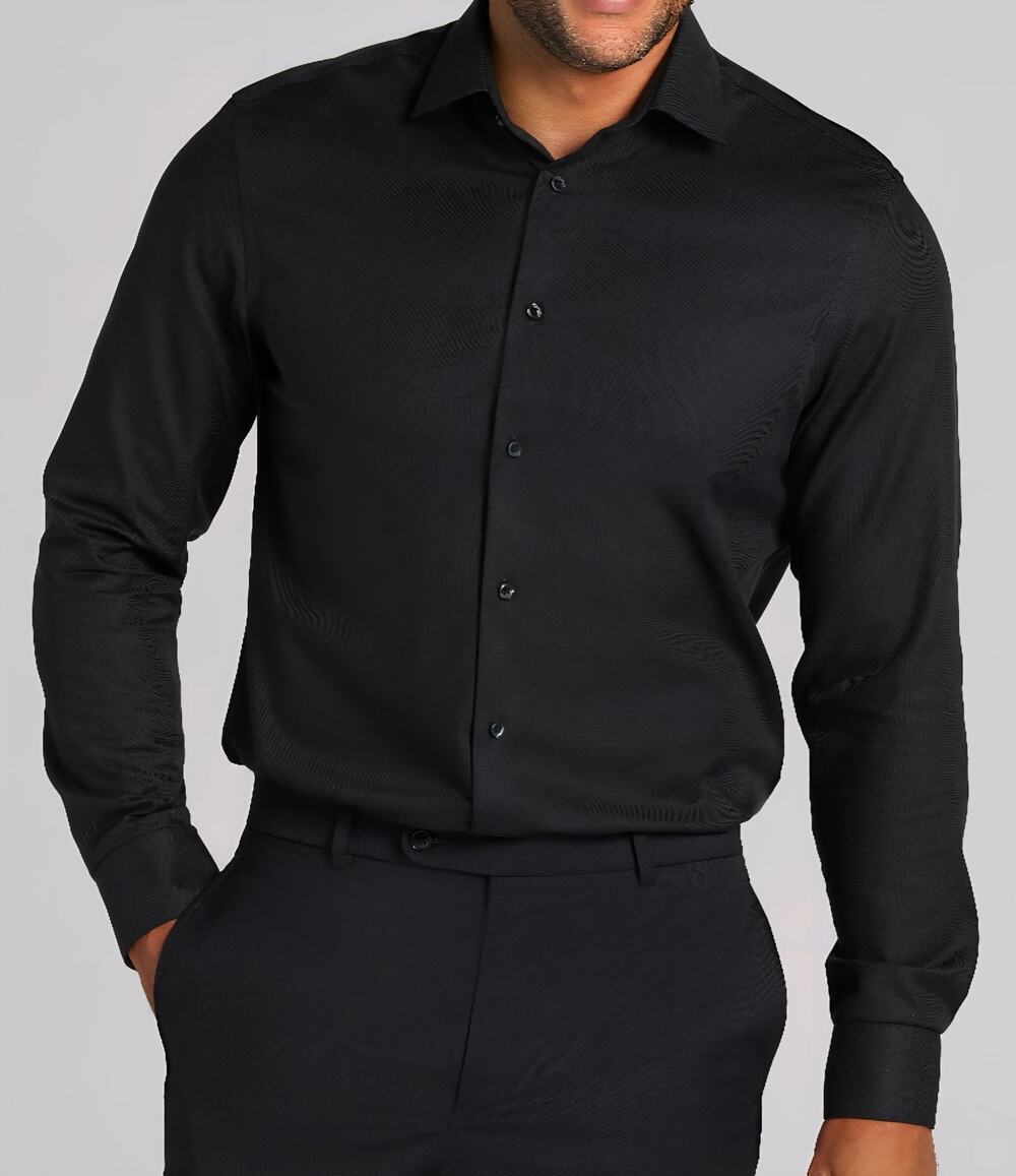 Calvin Klein Dress Shirt Mens 16.5 Black Button Front Long Sleeve Classic